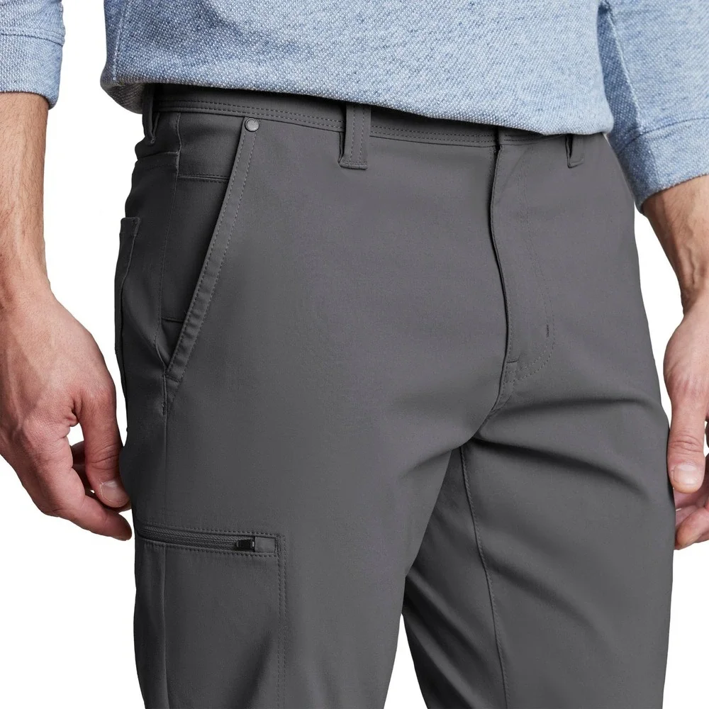 Copper & Oak Mens Tech Pant Gray Solid Performance Trousers 34 x 32 New